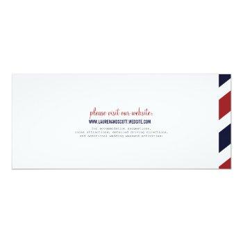 Small Airmail Boarding Pass Ticket Wedding Back View