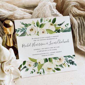 Small Alabaster Floral Wedding  | Square Front View