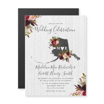 Small Alaska State Rustic Magnetic Wedding Front View