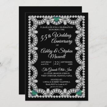 alexandrite diamond 55th wedding anniversary party invitation