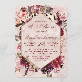 alice in wonderland elegant wedding bridal shower invitation