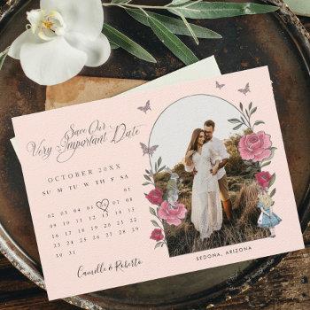 Small Alice In Wonderland Pencil Us In Calendar Photo Save The Date Front View