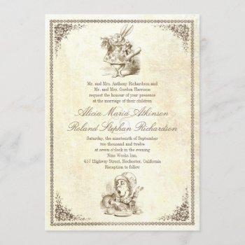 alice in wonderland tale wedding invitations