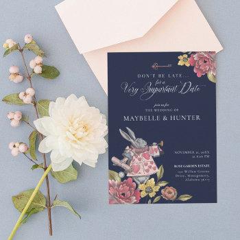 alice in wonderland vintage chic storybook wedding invitation