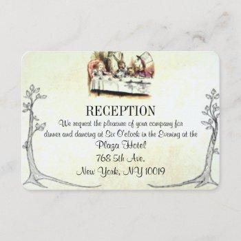 alice in wonderland wedding reception card
