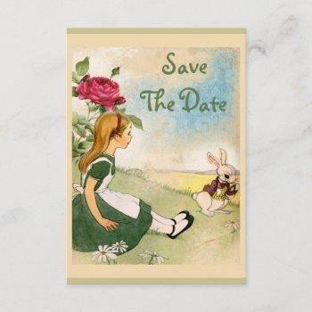 Small Alice In Wonderland Wedding Save The Date Front View