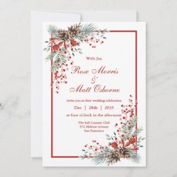 all in one, christmas  or winter wedding invitation