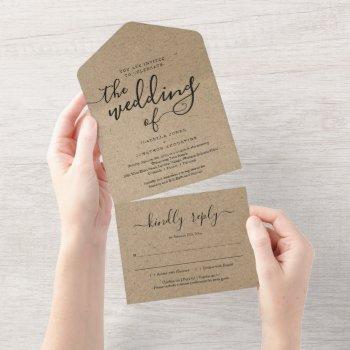 Small All In One Wedding  With Rsvp & Registry Front View