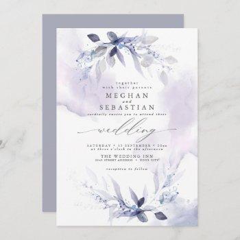 all in one wedding watercolor plum invitation