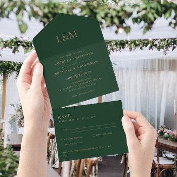 Small All Inclusive Emerald Green Simple Wedding Rsvp All In One Front View