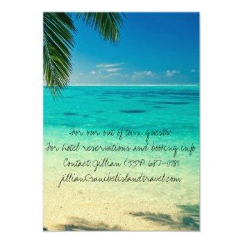 Small All You Need Is Love And The Beach Wedding Invite Back View