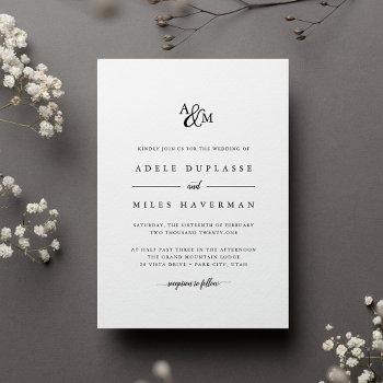 Small Ampersand Monogram Wedding Front View