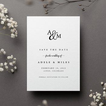 Small Ampersand Monogram Wedding Save The Date Front View