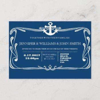 Small Anchor Navy Blue Destination Wedding Front View