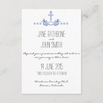 Small Anchor Wedding Invite Front View
