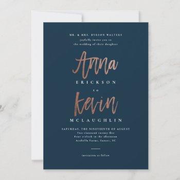 anna and kevin wedding invitation