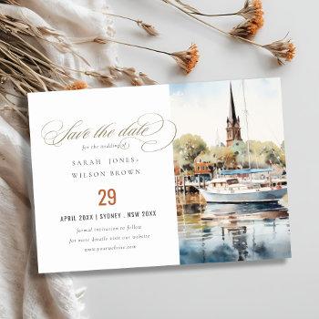 Small Annapolis Maryland Md Sea Watercolor Save The Date Front View
