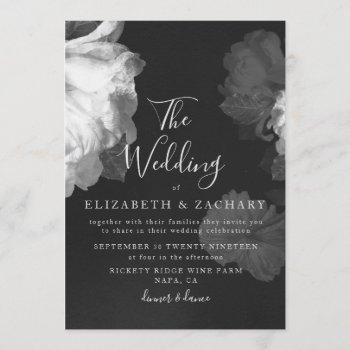 Small Antique B&w Vintage Romantic Floral Wedding Front View