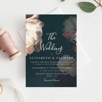 antique vintage romantic floral wedding invitation