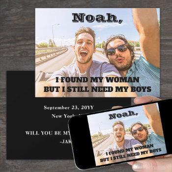 any text groomsmen / best man proposal photo invitation