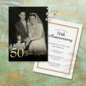 Small Any Year Together Wedding Anniversary Photo Gold Foil Front View