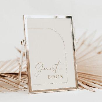Small Arch Minimal Calligraphy Guest Book Wedding Sign Front View