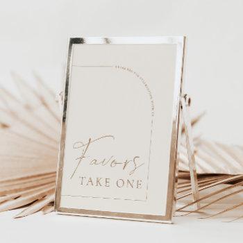 Small Arch Modern Calligraphy Favors Wedding Sign Front View