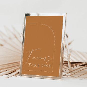 Small Arch Terracotta Calligraphy Favors Wedding Sign Front View