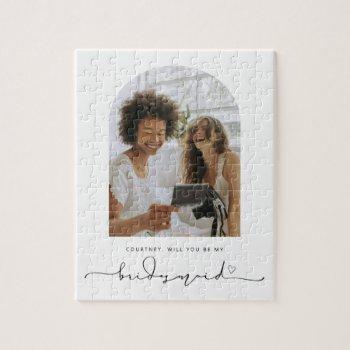 Small Arch Will You Be My Bridesmaid Proposal Puzzle Front View