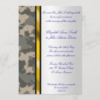 army digital camouflage wedding invitation