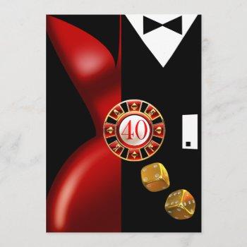 Small Art Deco Couple 40th Birthday Party | Red Black Front View
