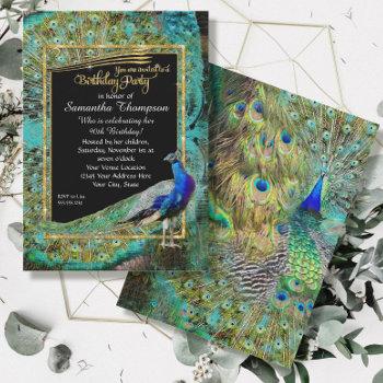art deco peacock glam old hollywood birthday party invitation