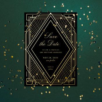 Small Art Deco Save The Date Foil Front View