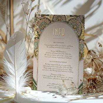Small Art Nouveau Inspired Wedding Information Front View