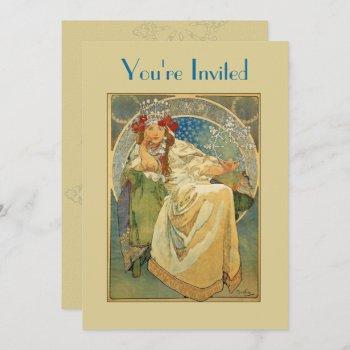 art nouveau princess bridal shower invitation