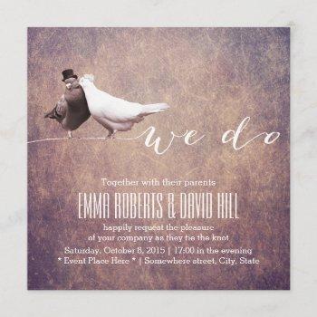 Small Artistic Grunge Love Birds Wedding Front View
