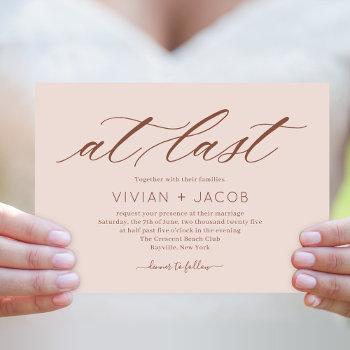 at last editable color modern wedding invitation