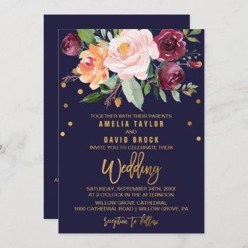 Small Autumn Floral Double Sided Wedding Front View