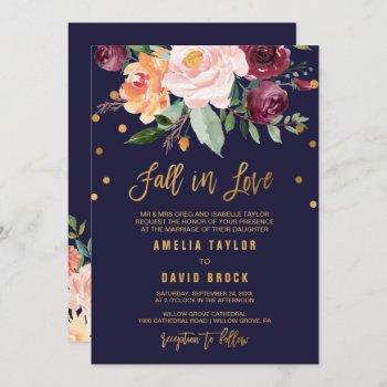 Small Autumn Floral Formal Fall In Love | Detail Wedding Front View