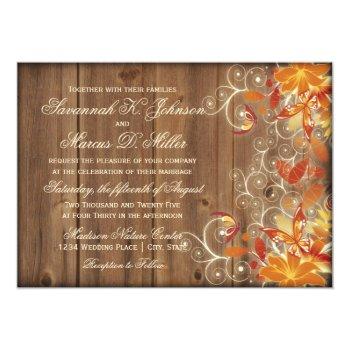 Small Autumn Floral Rustic Wood Fall Wedding Front View