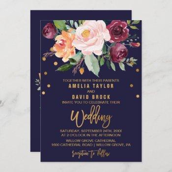 Small Autumn Floral With Typography Backing Wedding Front View