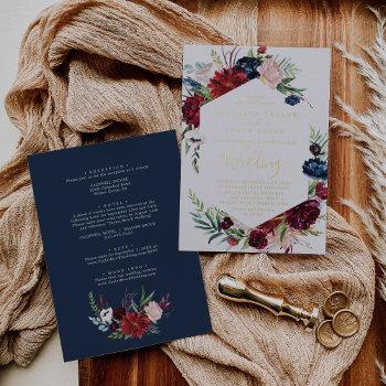 autumn garden | gold foil all in one wedding foil invitation