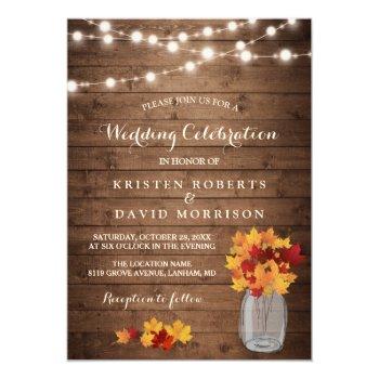 Small Autumn Leaves String Lights Rustic Fall Wedding Front View