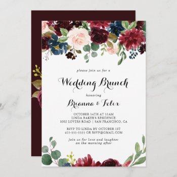 autumn rustic modern calligraphy wedding brunch invitation