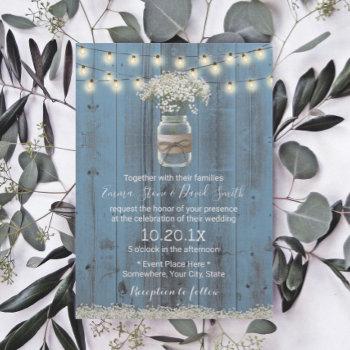 Small Baby's Breath Floral Dusty Blue Rustic Wedding Front View