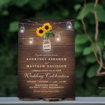 Small Backyard Rustic Mason Jar Sunflower Lights Wedding Front View