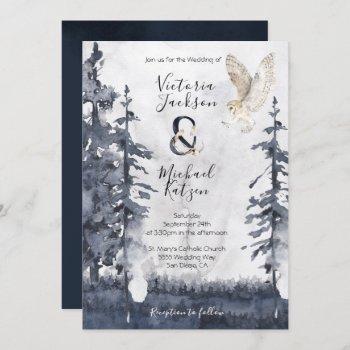 barn owl woodland forest wedding invitations
