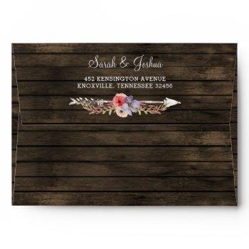 Small Barn Wood Floral Rustic Country Chic Envelopes Front View