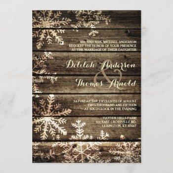 Small Barn Wood Snowflakes Rustic Winter Wedding Front View