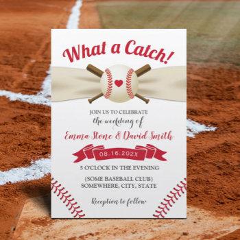 baseball love sports theme summer wedding invitation